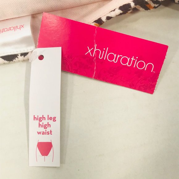 Xhilaration Women's Sz 20W/22W High Leg High Waist Swim Bottom Animal Print New - Picture 3 of 9